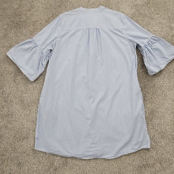 GAP Ladies Blue & White Striped Shirt Dress XXL- with Bell Sleeves - Picture 6 of 12